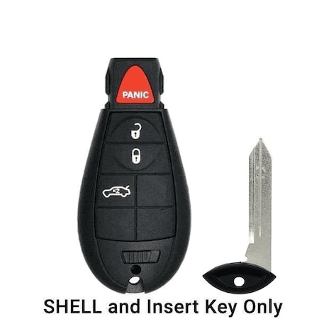 Keyless Factory KeylessFactory:  Chrysler Dodge Jeep / 4-Button Fobik Key SHELL / Trunk ORS-FBK-02